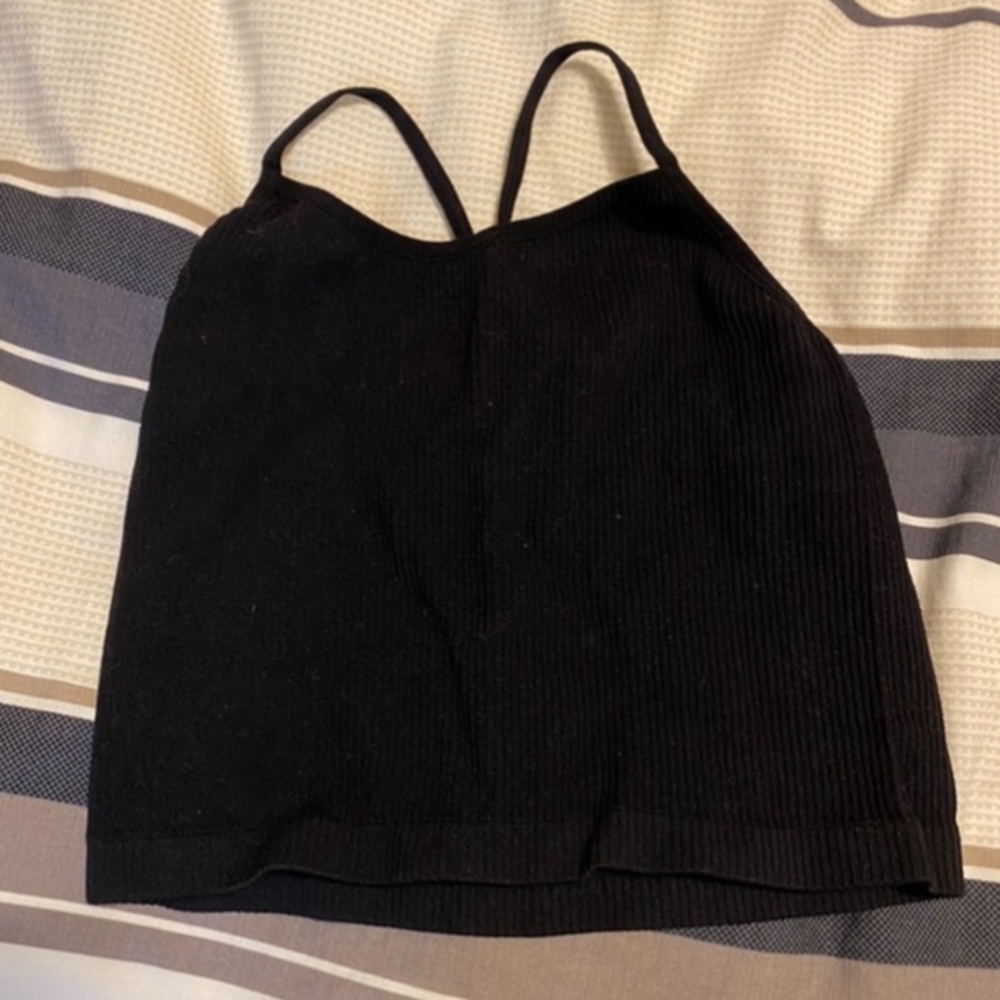 Black Cropped Tank Top